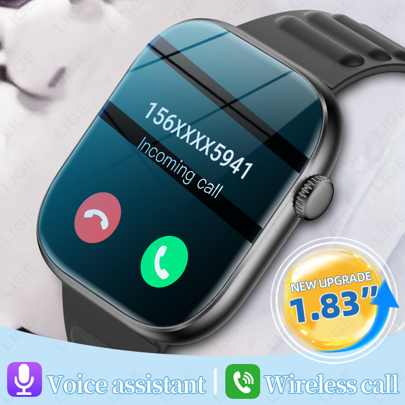 Smartwatch Custom - LIGE Akıllı Saat Erkek 1.83” HD
